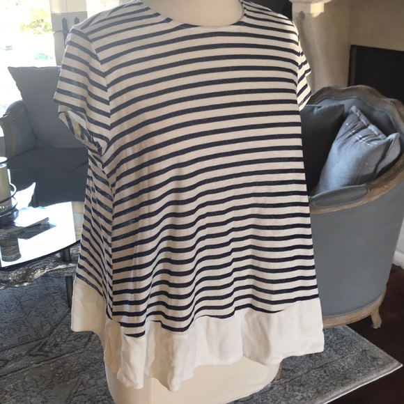 Altar’d State Navy blue and cream striped shirt - Picture 2 of 8